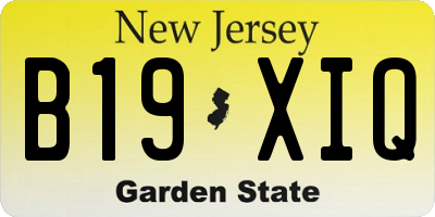 NJ license plate B19XIQ