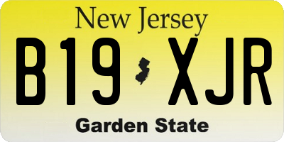 NJ license plate B19XJR