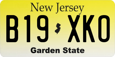 NJ license plate B19XKO