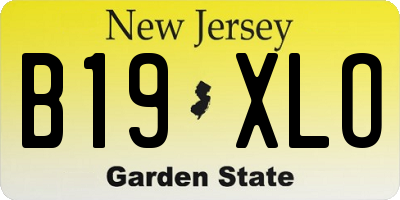 NJ license plate B19XLO