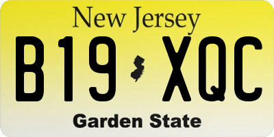 NJ license plate B19XQC