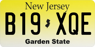 NJ license plate B19XQE