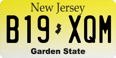NJ license plate B19XQM
