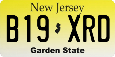 NJ license plate B19XRD