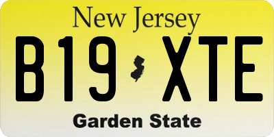 NJ license plate B19XTE