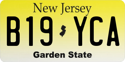 NJ license plate B19YCA