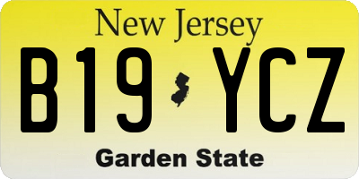 NJ license plate B19YCZ