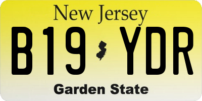 NJ license plate B19YDR