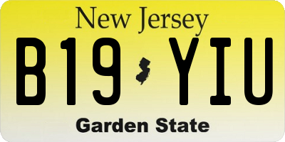 NJ license plate B19YIU