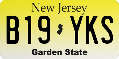 NJ license plate B19YKS