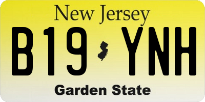 NJ license plate B19YNH