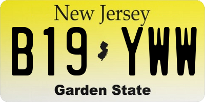 NJ license plate B19YWW