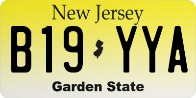 NJ license plate B19YYA