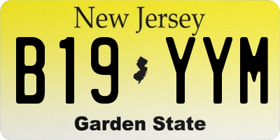 NJ license plate B19YYM