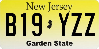 NJ license plate B19YZZ