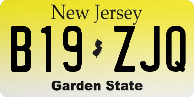 NJ license plate B19ZJQ