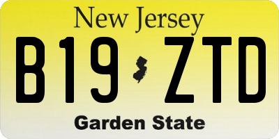 NJ license plate B19ZTD
