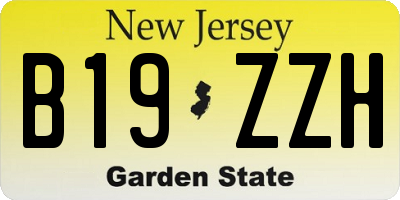 NJ license plate B19ZZH