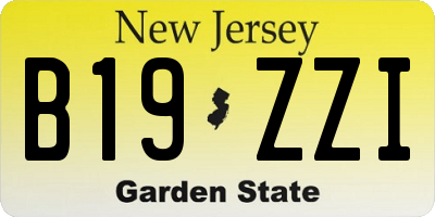 NJ license plate B19ZZI