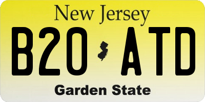 NJ license plate B20ATD