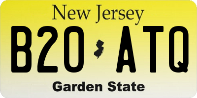 NJ license plate B20ATQ