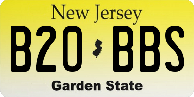 NJ license plate B20BBS