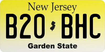 NJ license plate B20BHC