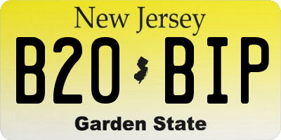NJ license plate B20BIP