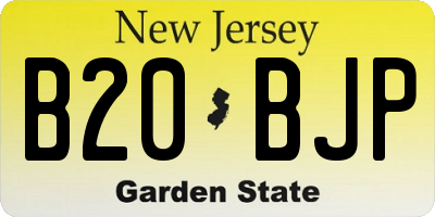 NJ license plate B20BJP