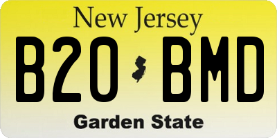 NJ license plate B20BMD