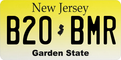 NJ license plate B20BMR