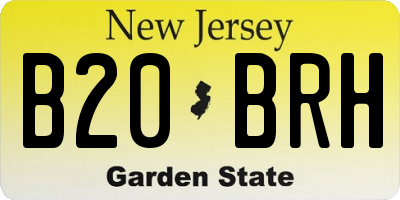 NJ license plate B20BRH