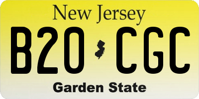 NJ license plate B20CGC