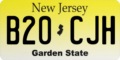 NJ license plate B20CJH
