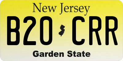 NJ license plate B20CRR