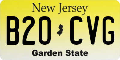 NJ license plate B20CVG