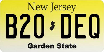 NJ license plate B20DEQ