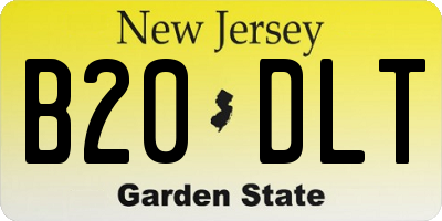 NJ license plate B20DLT