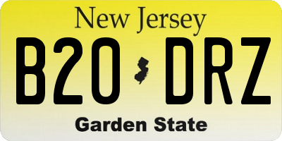 NJ license plate B20DRZ