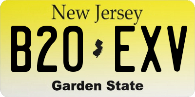 NJ license plate B20EXV