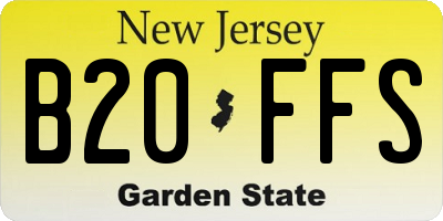 NJ license plate B20FFS