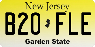 NJ license plate B20FLE