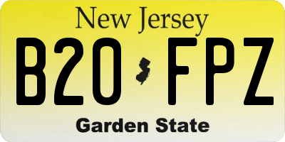 NJ license plate B20FPZ
