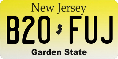 NJ license plate B20FUJ