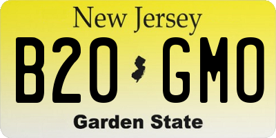 NJ license plate B20GMO