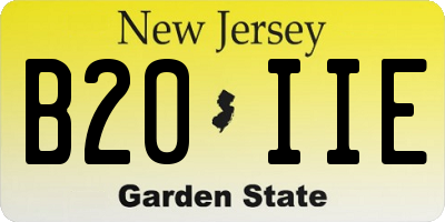 NJ license plate B20IIE