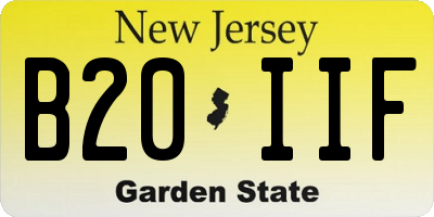 NJ license plate B20IIF