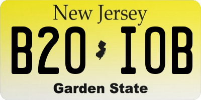 NJ license plate B20IOB