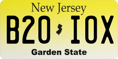 NJ license plate B20IOX