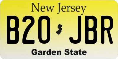 NJ license plate B20JBR
